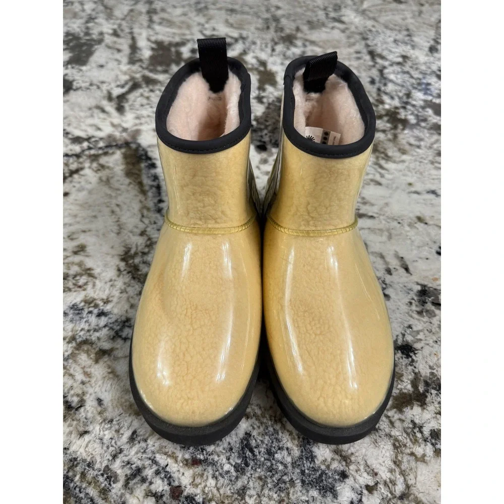 UGG Classic Clear Mini Waterproof Boots Canary Yellow 1113190 Womens 7